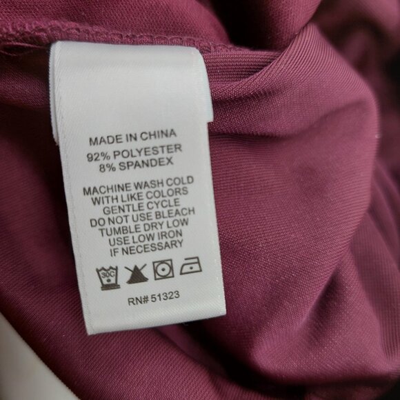 1 State Velvet Halter Jumpsuit Size 14 Burgundy Mock Neck Wide Leg Back Zipper - Picture 13 of 14